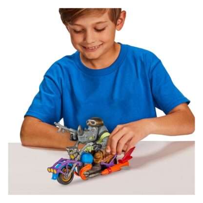 Teenage Mutant Ninja Turtles Actionfigur mit Fahrzeug Rocksteady & Chopper 12 cm – Bild 5