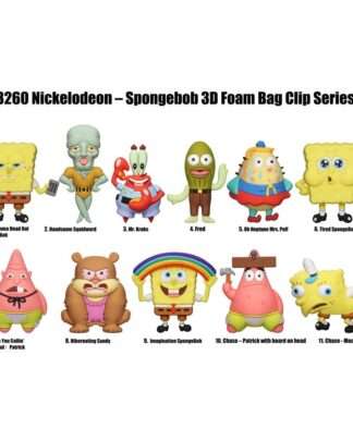 Nickelodeon Classics 3D PVC-Taschenanhänger Series 5 SpongeBob Schwammkopf Display (24)