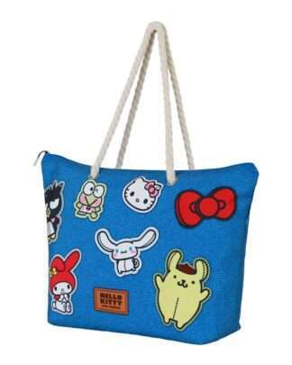 Sanrio Soleil Strand-Tasche Hello Kitty Stickers Blue