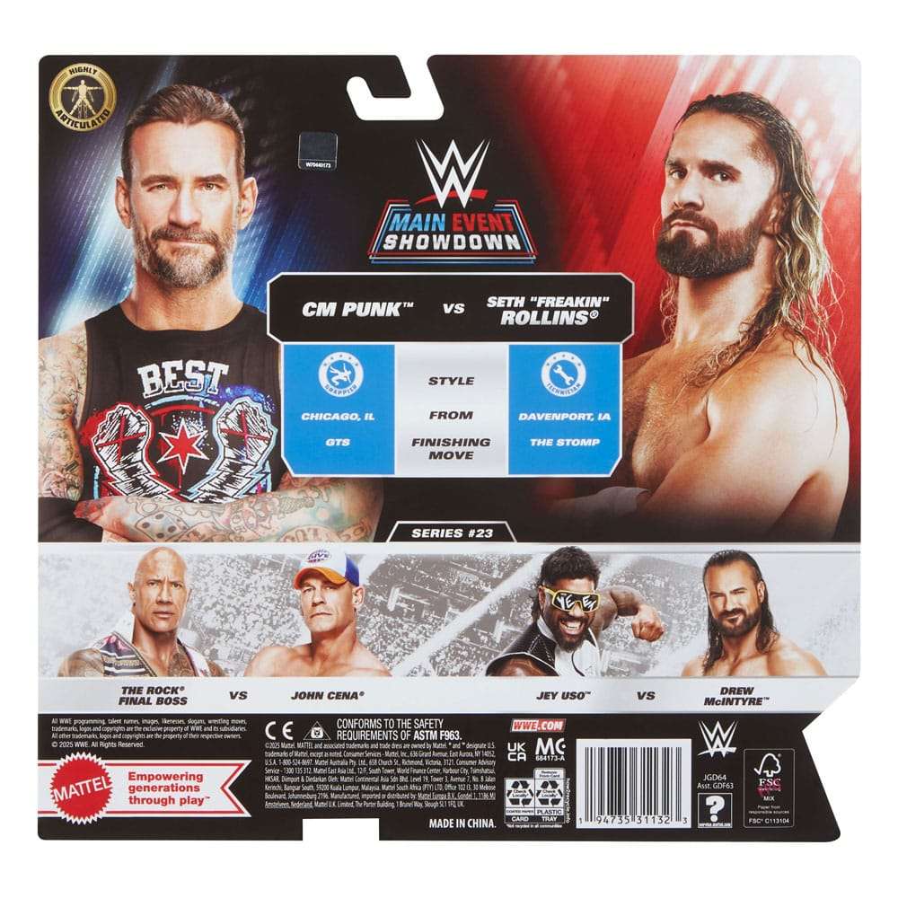WWE Main Event Showdown Actionfiguren CM Punk vs Seth "Freakin" Rollins 2-Pack 15 cm – Bild 3