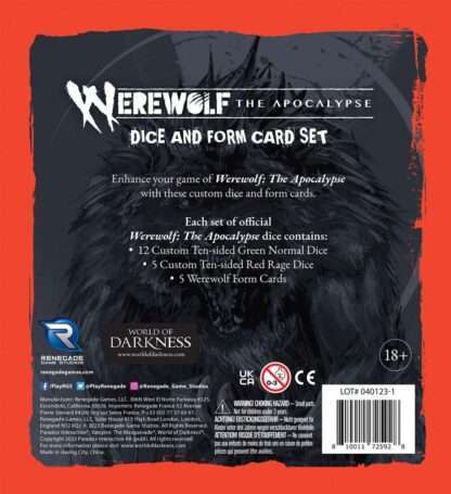 Werewolf: The Apocalypse 5th Edition RPG Würfel- und Formkartenset – Bild 2