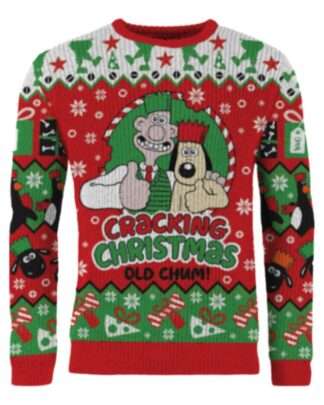 Wallace & Gromit Christmas Pullover Cracking Christmas Old Chum!