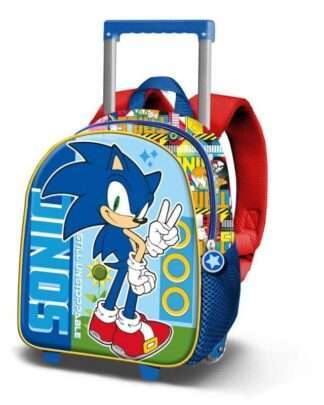 Sonic The Hedgehog 3D Rucksack mit Rädern Unstoppable Blue Small