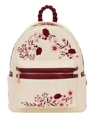 Loungefly Midi-Rucksack Cream & Red Floral