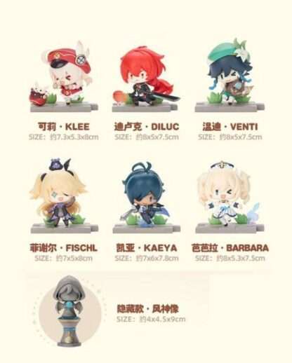 Genshin Impact Battle Scene Series Sammelfiguren 6er-Pack Mondstadt Edition 5 cm  - Beschädigte Verpackung – Bild 2