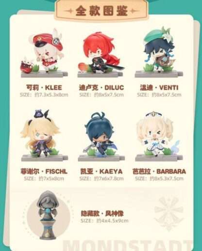 Genshin Impact Battle Scene Series Sammelfiguren 6er-Pack Mondstadt Edition 5 cm  - Beschädigte Verpackung – Bild 11