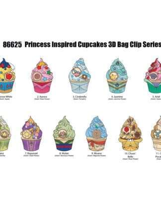 Disney Prinzessin 3D PVC-Taschenanhänger Cupcake Display (24)