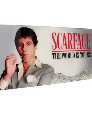 Scarface Glasposter The World Is Yours (Grey Background) 60 x 30 cm