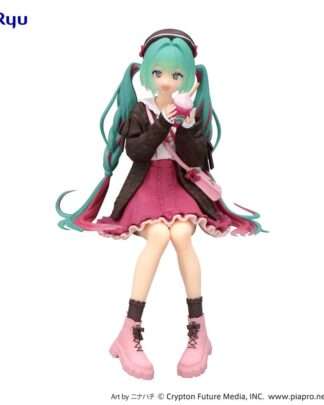 Hatsune Miku Noodle Stopper PVC Statue Autumn Date Pink Color Ver. 14 cm