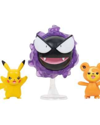 Pokémon Battle Figuren 3er-Pack Teddiursa, Pikachu #9, Nebulak 5 cm
