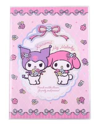 Sanrio Notizbuch Kuromi & My Melody Pastel Flower Holographic Checkered
