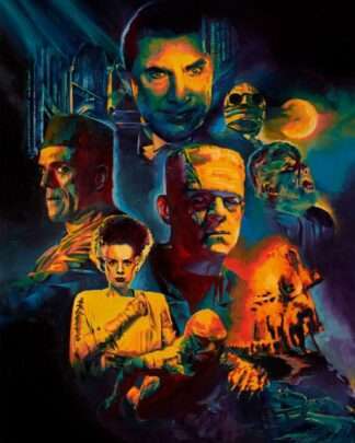 Universal Monsters Kunstdruck Collage by Chris Valentine 61 x 46 cm - ungerahmt