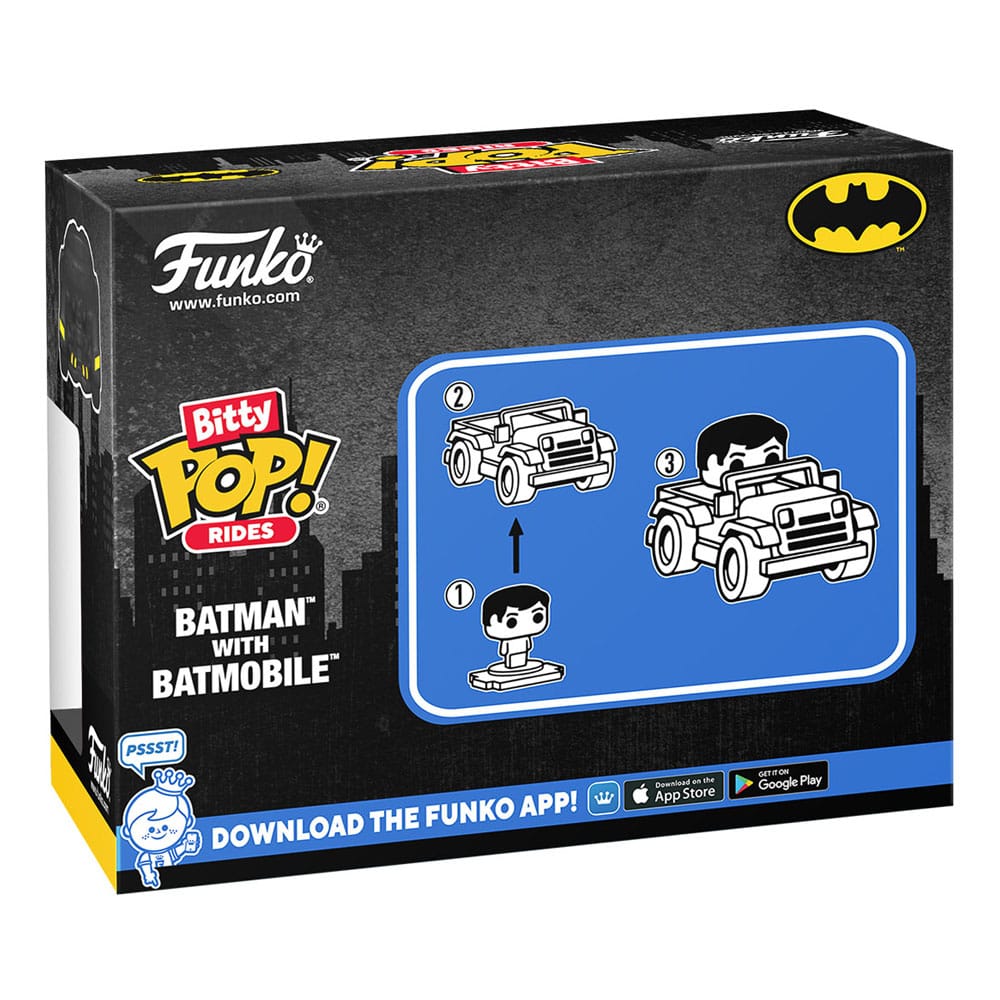 DC Comics Bitty POP! Rides Vinyl Figur Batman w/Batmobile 2,5 cm – Bild 2