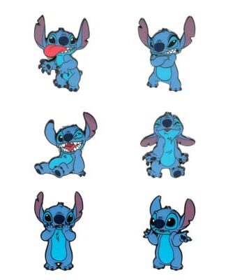 Disney Loungefly Ansteck-Pins Stitch Funny Faces Display (12)