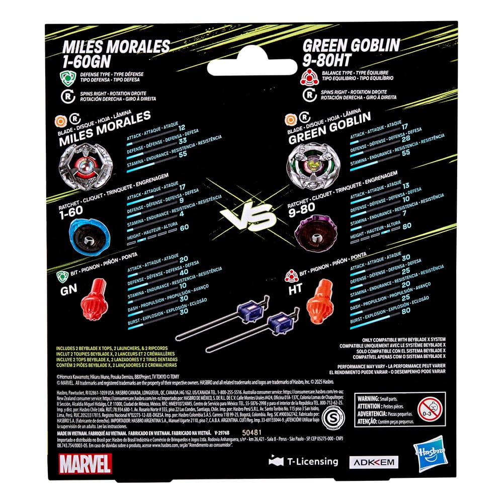 Beyblade X und Marvel Collab Miles Morales 1-60GN vs. Green Goblin 9-80HT – Bild 2