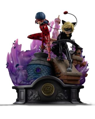 Miraculous Deluxe Art Scale Statue 1/10 Lady Bug and Cat Noir Signed Edition 23 cm