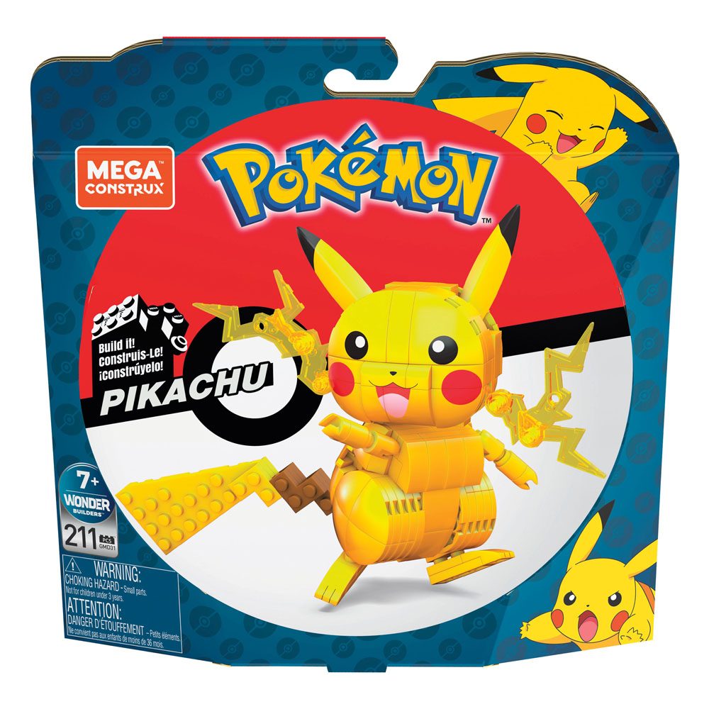Pokémon Mega Construx Wonder Builders Bauset Pikachu 10 cm - Beschädigte Verpackung – Bild 2