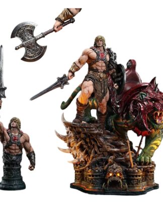Masters of the Universe Real Elite Masterline Series Statue 1/4 He-Man & Battle Cat Ultimate Bonus Version 86 cm