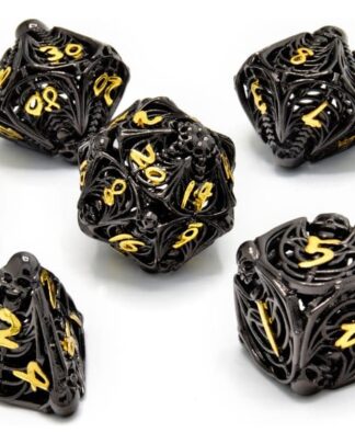 CritStones Hollow Metal Würfel Set Soulreaper Gold (7)