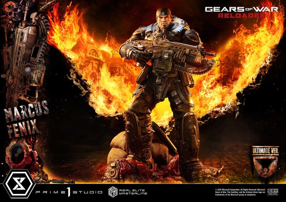 Gears of War: Reloaded Real Elite Masterline Series Statue 1/3 Marcus Fenix Ultimate Version 97 cm – Bild 22