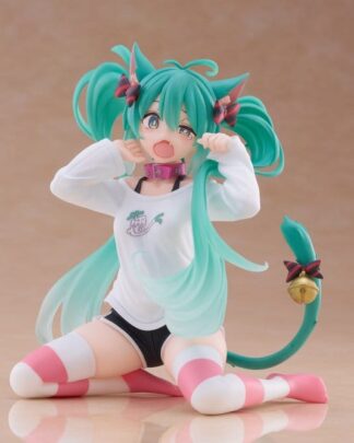 Hatsune Miku PVC Statue Desktop Cute Figure Hatsune Miku Cat Ear T-Shirt Ver. 13 cm