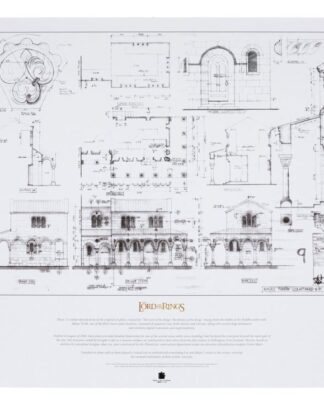 Herr der Ringe Bauplan Kunstdruck The Courtyard of Minas Tirith 59 x 42 cm