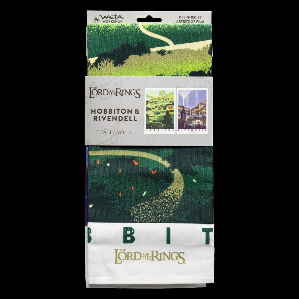 Herr der Ringe Geschirrtuch 2er Pack Rivendell & Hobbiton 70 cm – Bild 4
