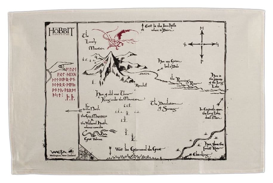 Der Hobbit Geschirrtuch Thorins Map 72 cm