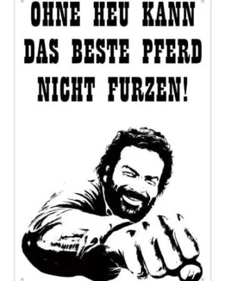 Bud Spencer Blechschild Pferd Faust 20 x 30 cm