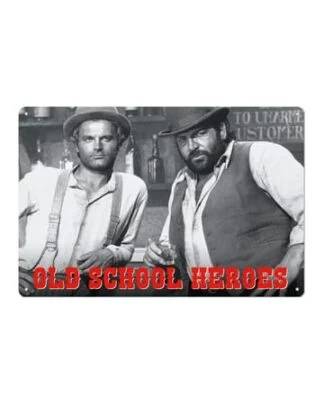 Bud Spencer & Terence Hill Blechschild Old School Heroes 20 x 30 cm