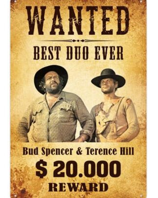 Bud Spencer & Terence Hill Blechschild Wanted 20 x 30 cm