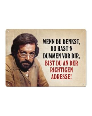 Bud Spencer Blechschild Wenn du denkst 10 x 15 cm