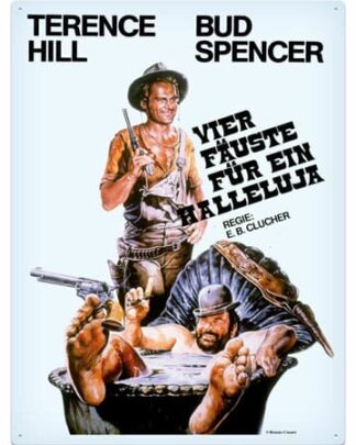 Bud Spencer & Terence Hill Blechschild Vier Fäuste für ein Halleluja 30 x 40 cm