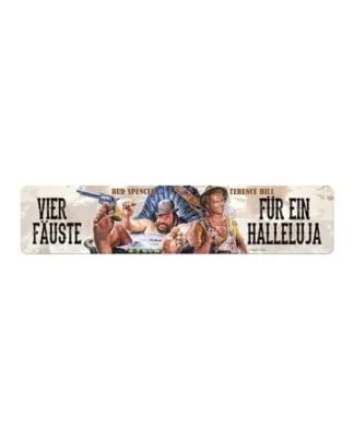 Bud Spencer & Terence Hill Blechschild Vier Fäuste für ein Halleluja 46 x 10 cm