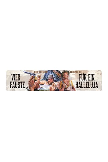 Bud Spencer & Terence Hill Blechschild Vier Fäuste für ein Halleluja 46 x 10 cm