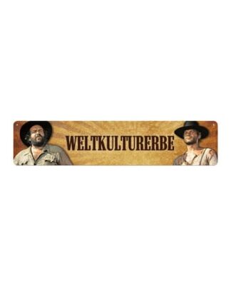 Bud Spencer & Terence Hill Blechschild Weltkulturerbe 46 x 10 cm