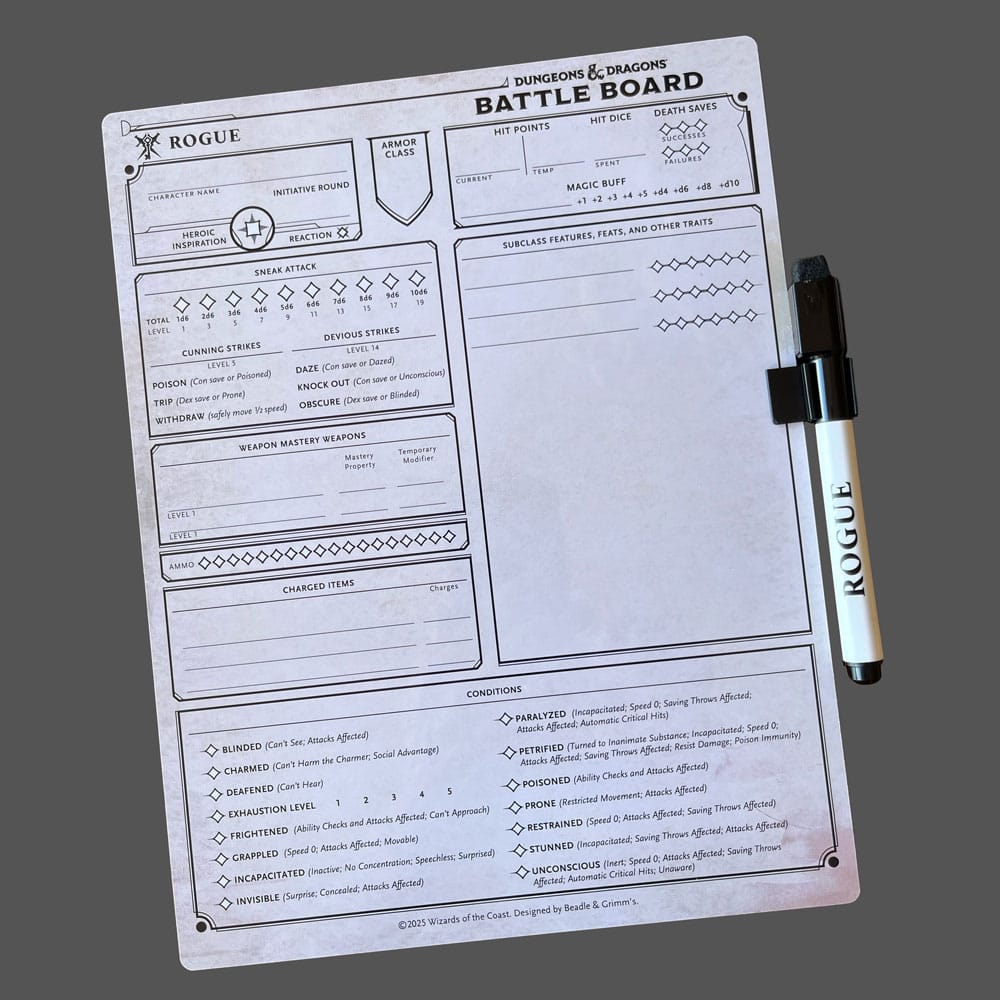 Dungeons & Dragons Battle Board Kampfbretttafel Schurke (Rogue ) – Bild 2