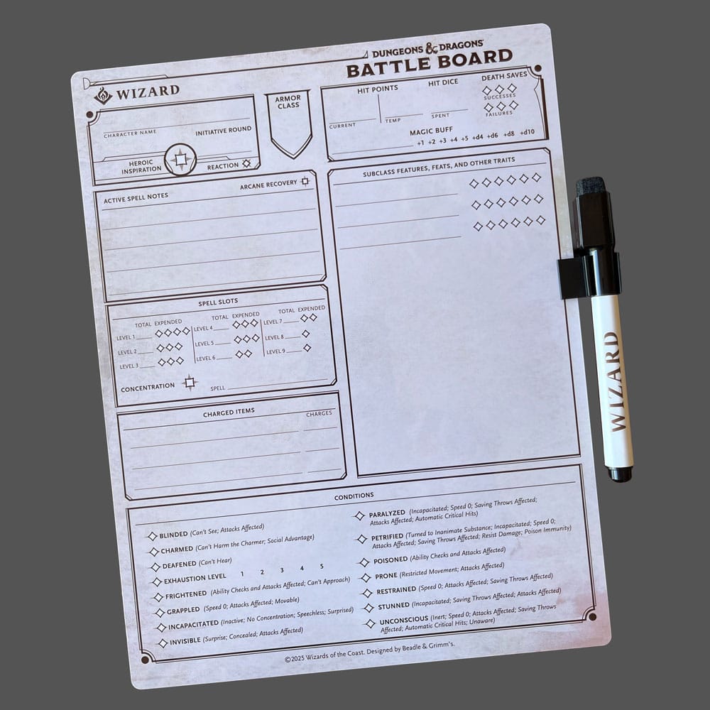 Dungeons & Dragons Battle Board Kampfbretttafel Zauberer (Wizard) – Bild 2