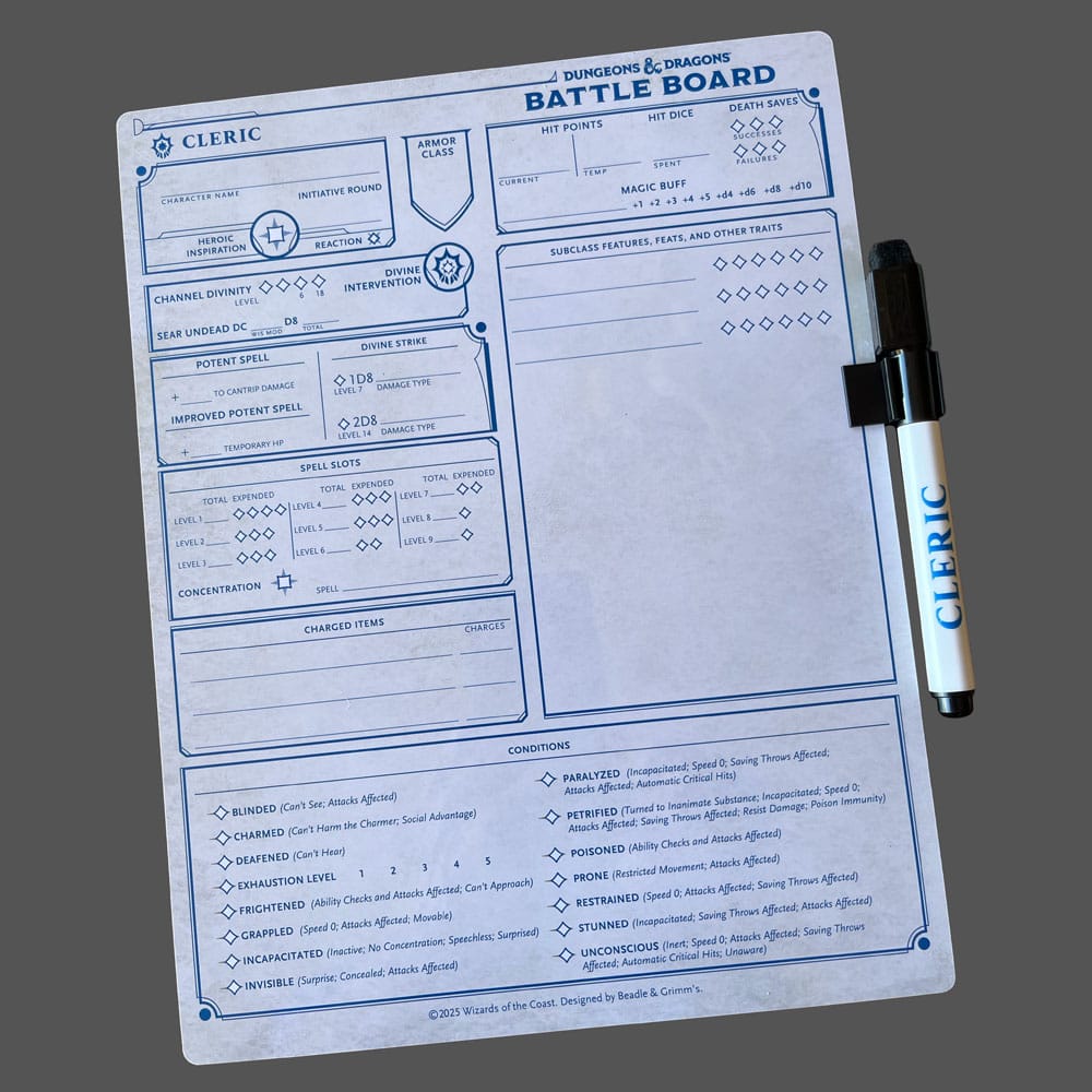 Dungeons & Dragons Battle Board Kampfbretttafel Geistlicher (Cleric) – Bild 2