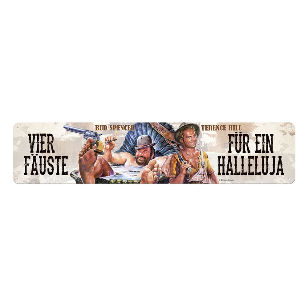 Bud Spencer & Terence Hill Blechschild Vier Fäuste für ein Halleluja 46 x 10 cm – Bild 2
