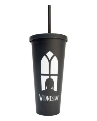 Wednesday Tumbler mit Trinkhalmen 485 ml