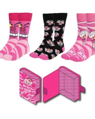 Disney Socken 3er-Pack Alice im Wunderland Grinsekatze 36-43