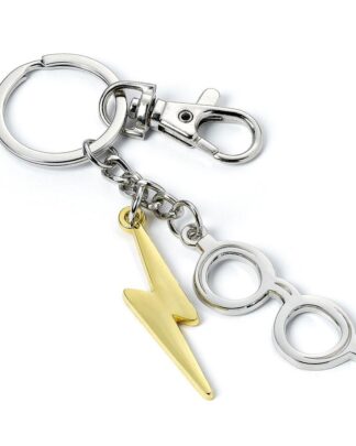 Harry Potter Schlüsselanhänger Blitz & Brille (versilbert)