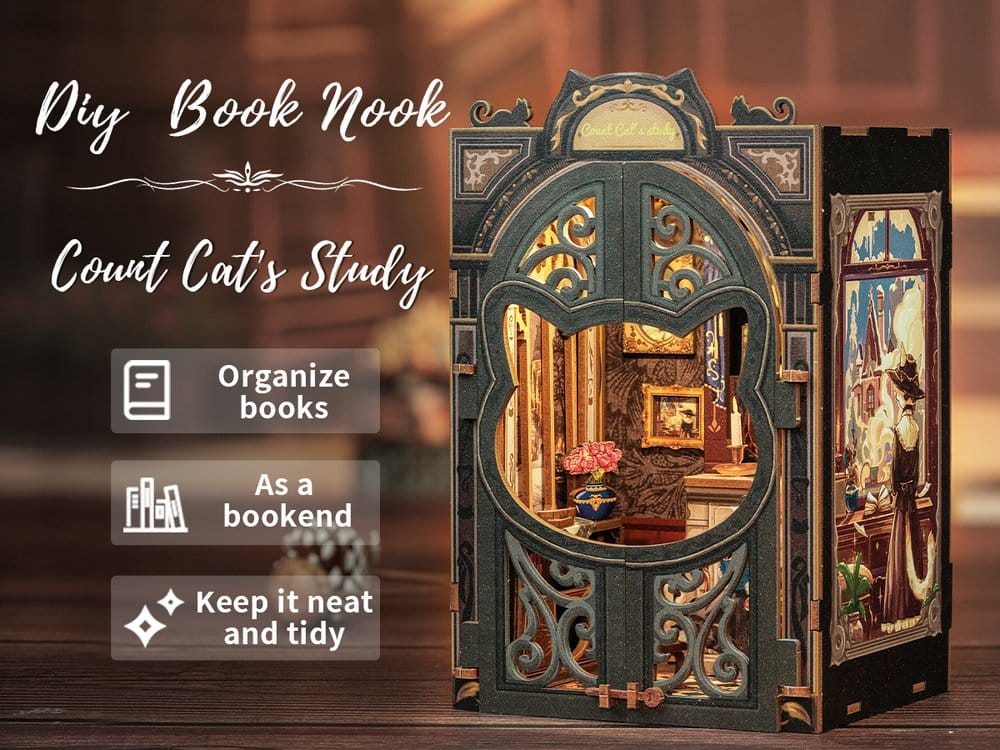 Book Nook Count Cat´s Study 17 x 12 cm – Bild 11