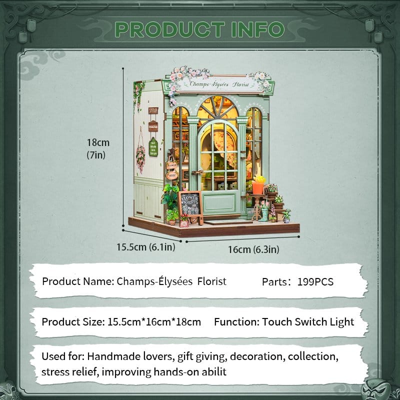 Miniature House Model Kit Champs-Élysées Florist 18 x 16 cm – Bild 8