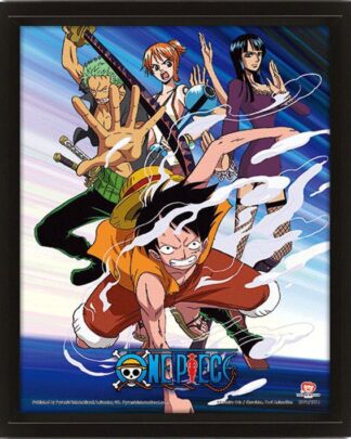 One Piece 3D-Effekt Poster Straw Hat Pirates Assault 26 x 20 cm
