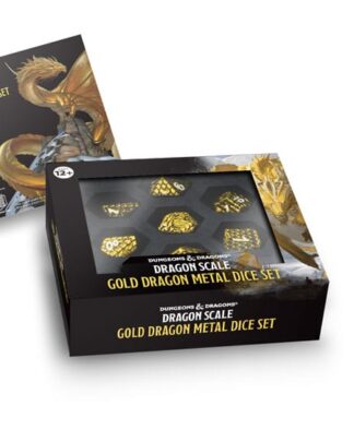Dungeons & Dragons Premium Metall Würfel Set Dragon Scale Gold (7)