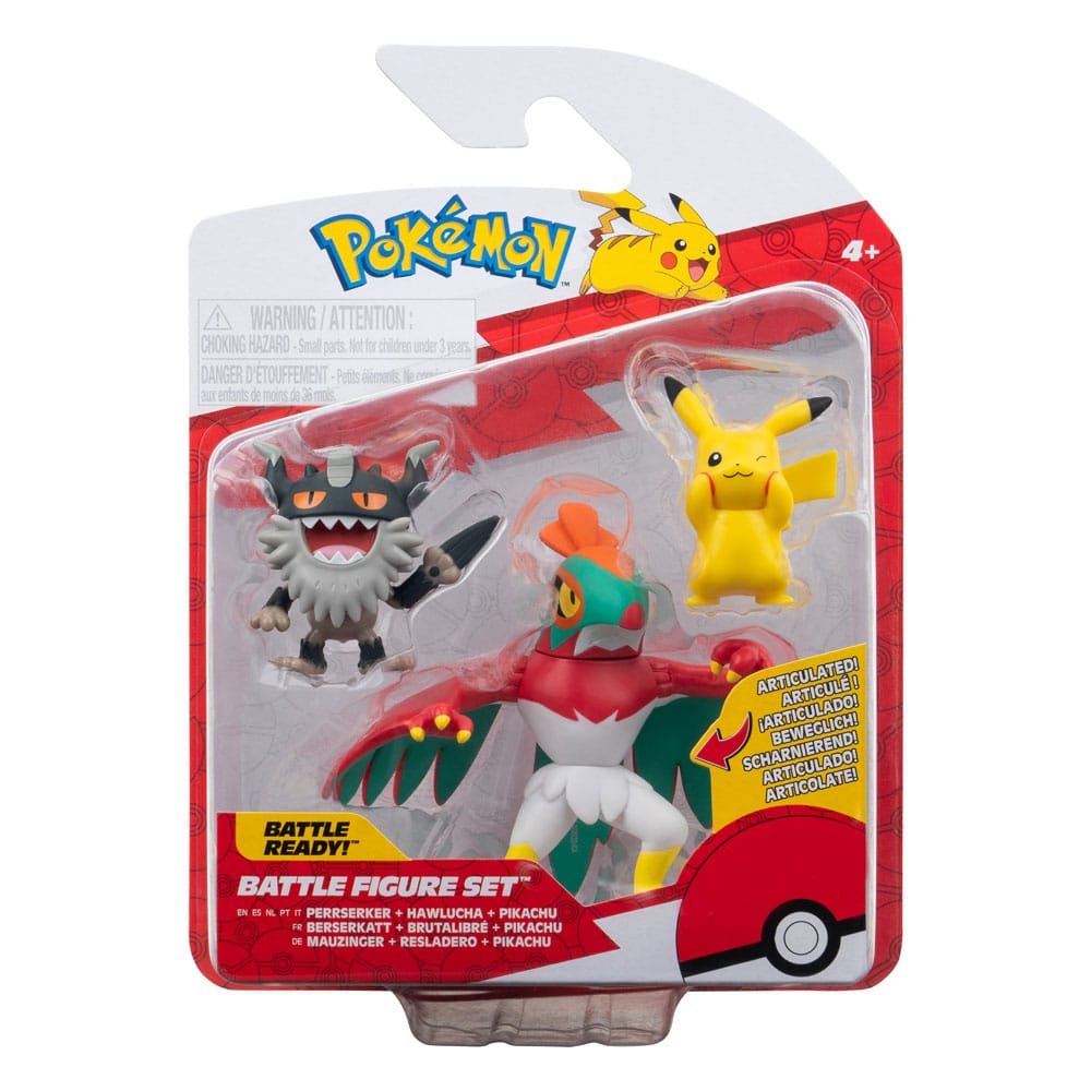 Pokémon Battle Figure Set Figuren 3er-Pack Pikachu #8, Mauzinger, Resladero 5 cm – Bild 2