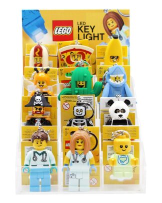 LEGO Acryl Verkaufsdisplay / Thekendisplay mit 12 Schlüsselanhängern mit Leuchtfunktion