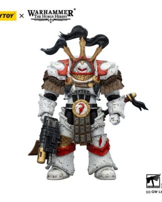 Warhammer 40,000 Actionfigur White Scars Legion Praetor in Cataphractii Terminator Armour with Cyber Hawk Chogorian sword and combi-melta 14 cm